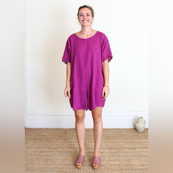 Gravel & Gold Rancho Romper M EUC Rainbow Plaid Playsuit Oversized - Picture 3 of 15